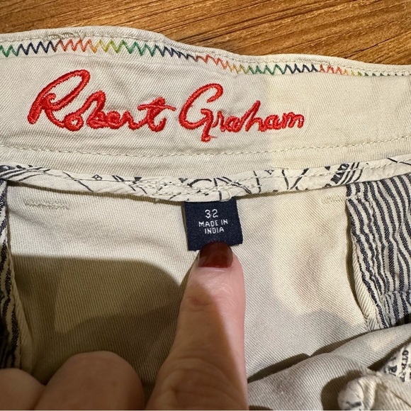 Robert Graham Mens Khaki Light Tan Flat Front Shorts Golf Casual Lounge Designer - Picture 2 of 6